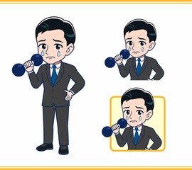 Naklejka premium Young office worker man in a black suit