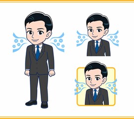 Fototapeta premium Young office worker man in a black suit