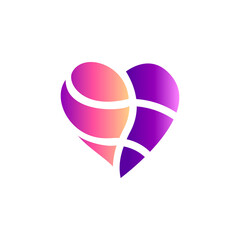 Abstract heart or love flat logo design template