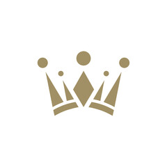 Crown flat logo template. Royal kingdom vector icon