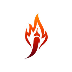 Spicy chili logo template suitable for food and restaurant symbol or label