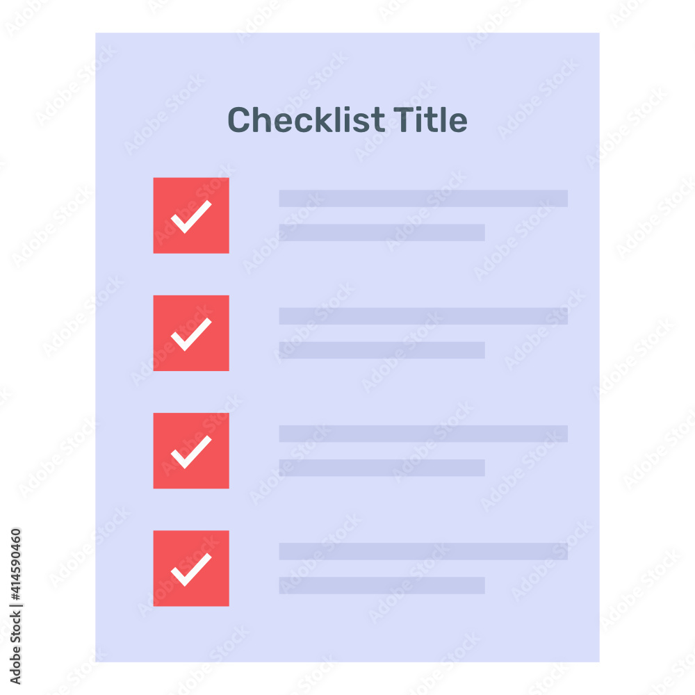 Sticker a flat checklist layout design