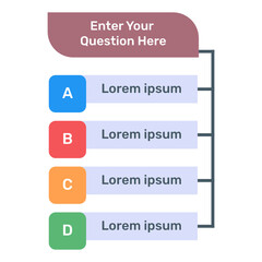 
A flat trendy vector of quiz questions template, editable design
