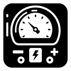 
Voltage meter flat style editable icon,
