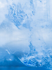 Ice texture close up. Macro shot. Soft focus. Gradient background.
