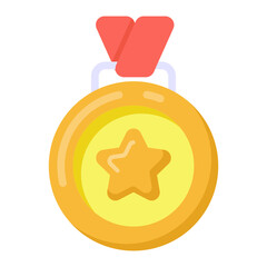 Obraz premium An achievement concept icon, star medal vector 