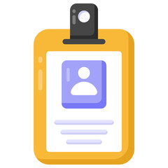 
ID badge showing personal biodata, flat style icon
