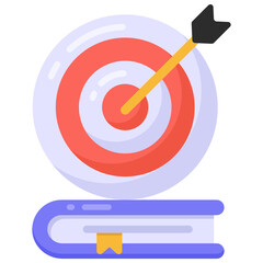 
Dartboard with booklet, education target icon

