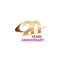 20 year anniversary celebration vector template design illustration