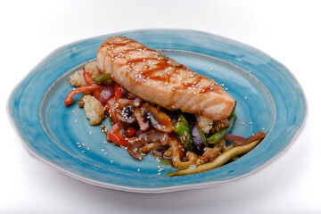 grilled fish with vegetables