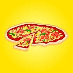Pizza icon, object, and beground template 