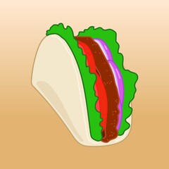 Kebab or Tortilla icon, object, and beground template 