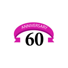 60 year anniversary celebration vector design illustration