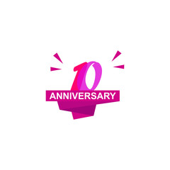 10 year anniversary celebration vector design illustration