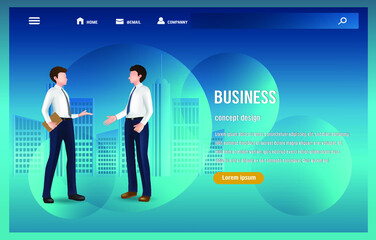 Business talk template for website illustration design,vector business concept design