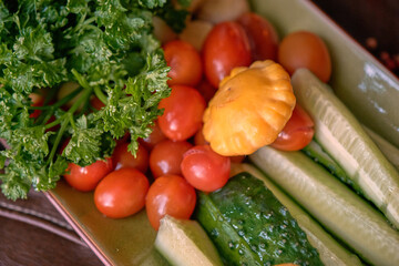 vegetables on the table