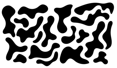 Irregular blob, set of abstract organic shapes. Abstract irregular random blobs. Simple liquid amorphous splodge. Trendy minimal designs for presentations, banners, posters and flyers.
