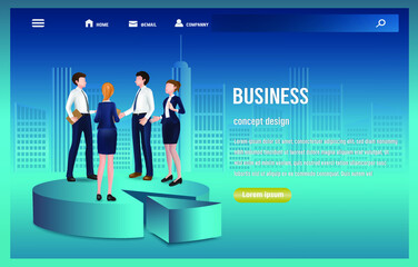 Business talk template for website illustration design,vector business concept design