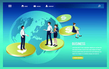 Business talk template for website illustration design,vector business concept design