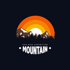 mountain adventure design for logo, badge, emblem and other