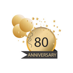 Eighty years anniversary celebration vector template design illustration