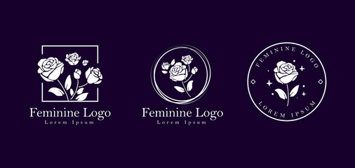 feminine flower logo design