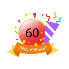 60 years anniversary celebration vector template design illustration