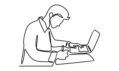 Continue line of businessman working from home