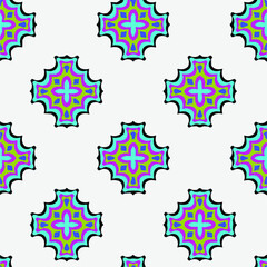  Seamless pattern with multicolored shapes.