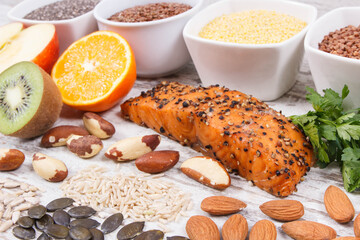 Healthy eating for thyroid gland. Ingredients containing vitamins and minerals