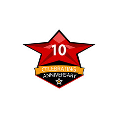 10 year anniversary celebration vector template design illustration