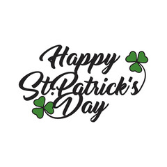 Saint Patrick's Day, Vector illustration brochure, holiday invitation, corporate celebration. shamrock, pot with gold coins, horseshoe, green ale on black background. Vector illustration.