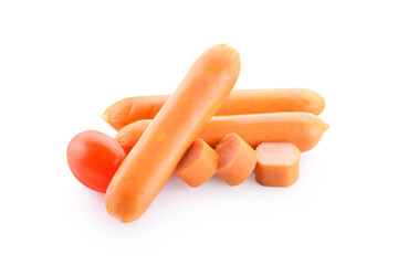 Sausage slices isolated on a white background