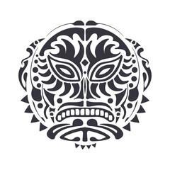 Maori mask for tattoo design