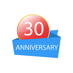 30 year anniversary celebration vector template design illustration