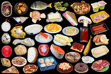 Many different foods set isolated