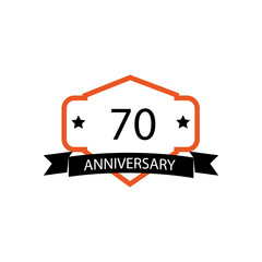 70 year anniversary celebration vector template design illustration
