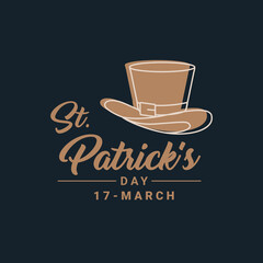 St. Patrick Day poster. Clover design elements with wishing lettering decoration. Vector illustration