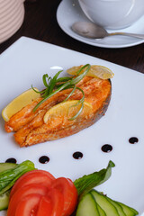 grilled salmon with vegetables