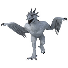 3d render of a fantasy white dragon