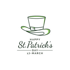 St. Patrick Day poster. Clover design elements with wishing lettering decoration. Vector illustration