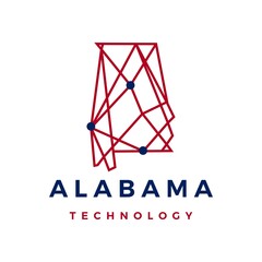 Fototapeta premium alabama technology connection geometric polygonal logo vector icon illustration