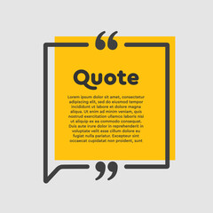 Quote square text with bracket, vector background