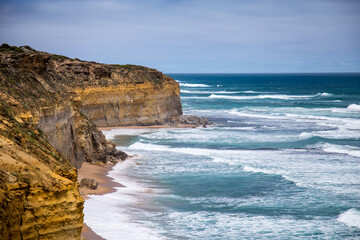 Limestone stacks in Port Campbel national park, Victoria, Great Ocean Road.