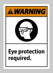 Warning Sign Eye Protection Required on white background