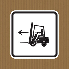 Forklift Point Left Symbol Sign Isolate On White Background,Vector Illustration
