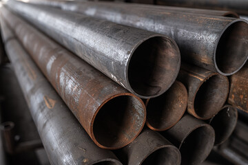 stack of steel pipes