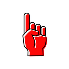 Hand pointing with finger. Linear style. Isolated on a white background. Vector graphics.