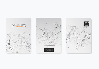 Card on white backdrop. Business technology concept. Vector template. Business card. Circle shape template illustration. Cover connection template. Poster design