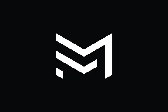 FM logo letter design on luxury background. MF logo monogram initials letter concept. FM icon logo design. MF elegant and Professional letter icon design on black background. M F FM MF